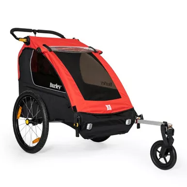 Burley Honey Bee Red Double Seat Kids Bike Trailer