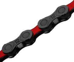 Cadena KMC DLC12v 126L Negro/Rojo
