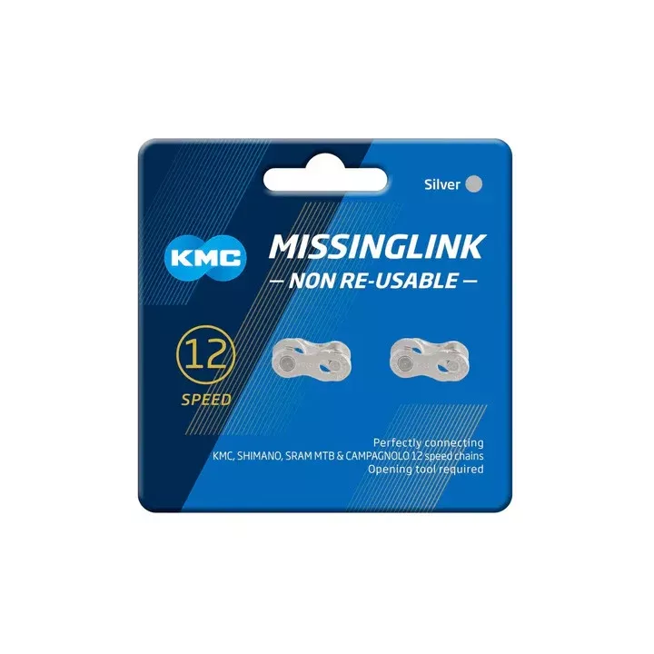 Missing Link KMC Silver para cadena 12v, no reutilizable
