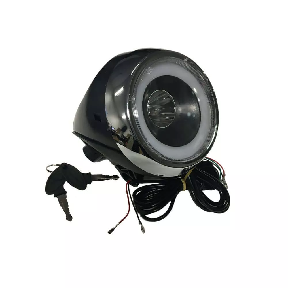MotoTec Replacement HEADLIGHT ASSEMBLY W/ KEY for 60V Fat Tire, Knockout Scooters