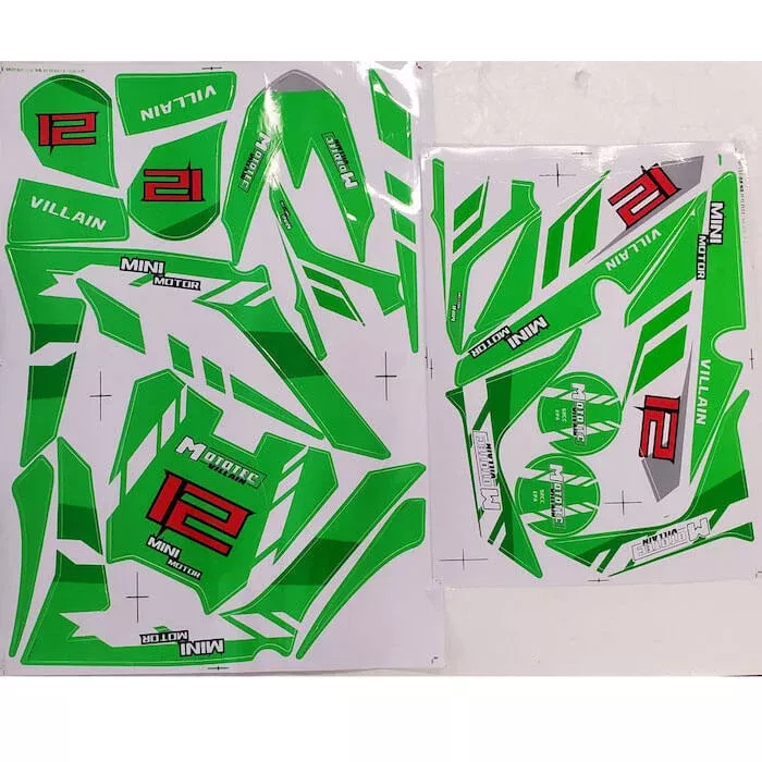 MotoTec Replacement STICKER KIT for Villain Gas Dirt Bike