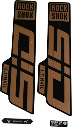 RockShox Sid Ultimate Fork Decal Kit Matte Copper Foil for High Gloss Black