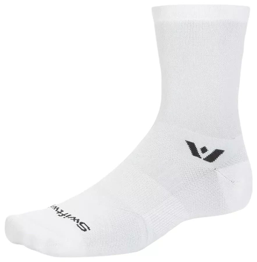 Swiftwick Aspire Mid-Crew Socks - Circuit White Small