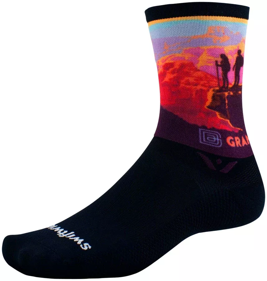 Swiftwick Vision Impression National Park Crew Socks - 6" Canyon Lookout Medium