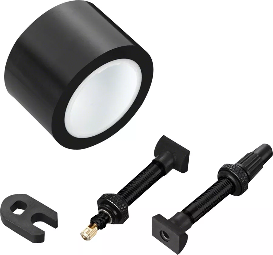 Zipp Tubeless Kit - Includes 26mm Tape, 2 Universal Valves, and 1 Valve Core Wrench